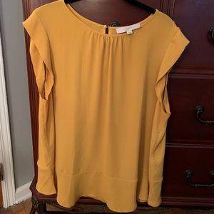 Loft mustard yellow blouse